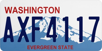 WA license plate AXF4117
