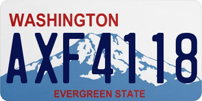 WA license plate AXF4118