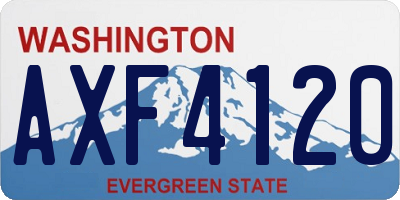 WA license plate AXF4120