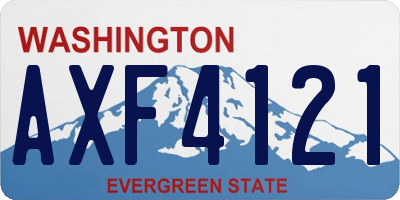 WA license plate AXF4121