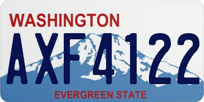 WA license plate AXF4122
