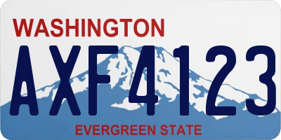 WA license plate AXF4123