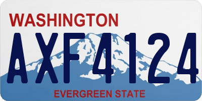 WA license plate AXF4124