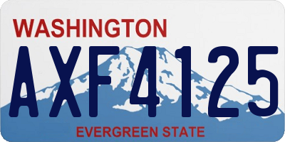 WA license plate AXF4125