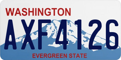 WA license plate AXF4126