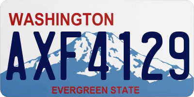 WA license plate AXF4129