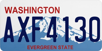 WA license plate AXF4130