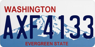 WA license plate AXF4133