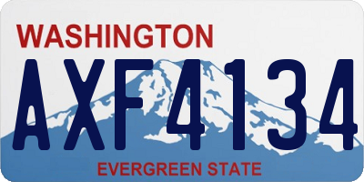 WA license plate AXF4134