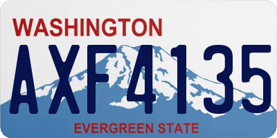 WA license plate AXF4135