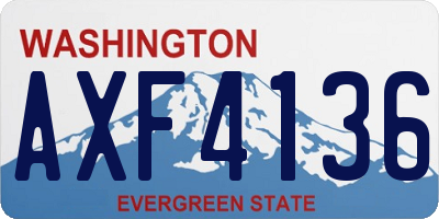 WA license plate AXF4136