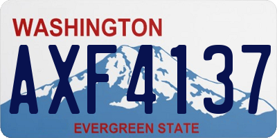 WA license plate AXF4137