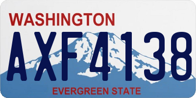 WA license plate AXF4138