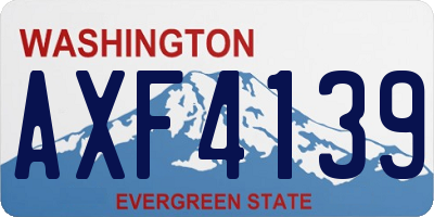 WA license plate AXF4139
