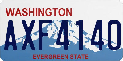 WA license plate AXF4140