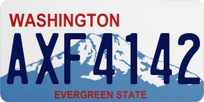 WA license plate AXF4142