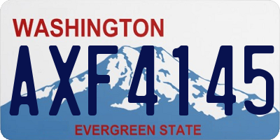 WA license plate AXF4145