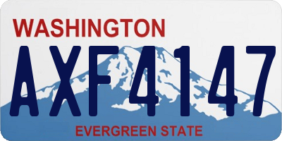 WA license plate AXF4147