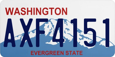 WA license plate AXF4151