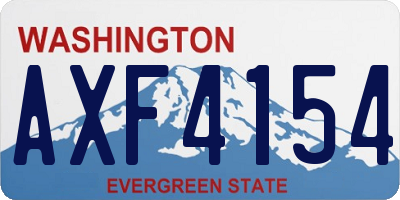 WA license plate AXF4154