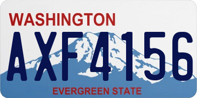 WA license plate AXF4156