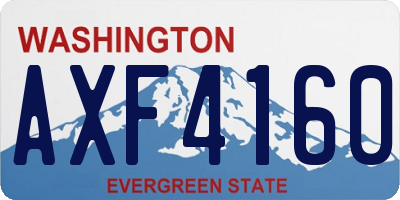 WA license plate AXF4160