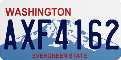 WA license plate AXF4162