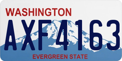 WA license plate AXF4163