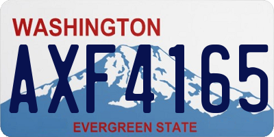 WA license plate AXF4165