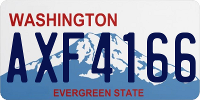 WA license plate AXF4166