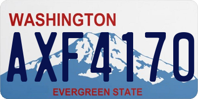 WA license plate AXF4170