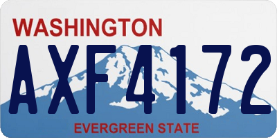 WA license plate AXF4172