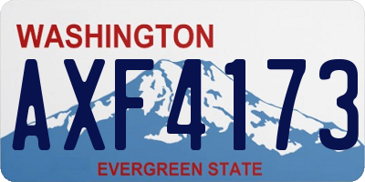 WA license plate AXF4173