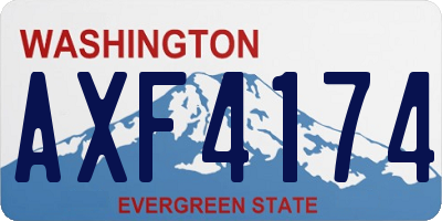 WA license plate AXF4174