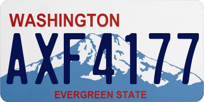 WA license plate AXF4177