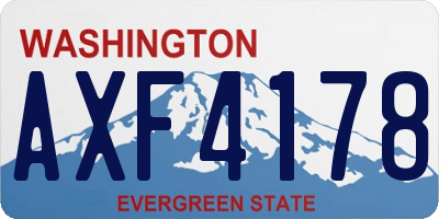 WA license plate AXF4178
