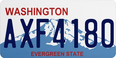 WA license plate AXF4180