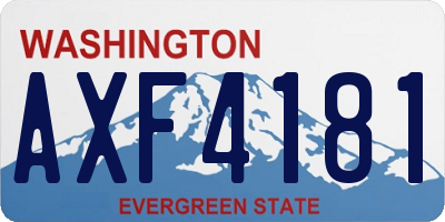 WA license plate AXF4181