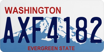 WA license plate AXF4182