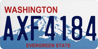 WA license plate AXF4184
