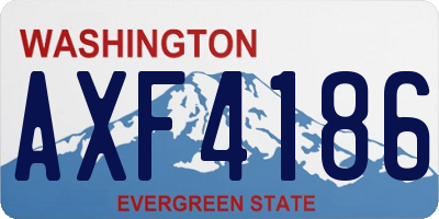 WA license plate AXF4186