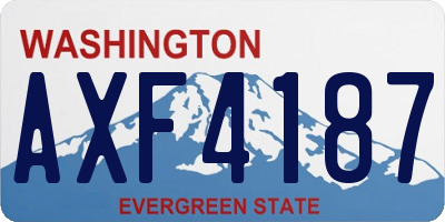 WA license plate AXF4187