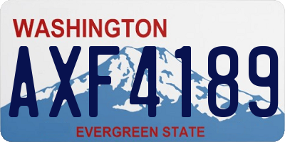 WA license plate AXF4189
