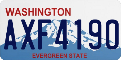 WA license plate AXF4190