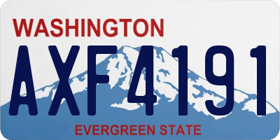 WA license plate AXF4191