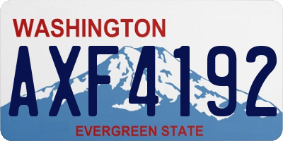 WA license plate AXF4192