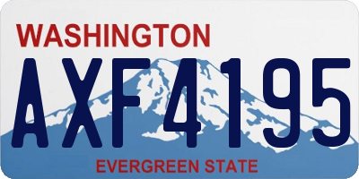 WA license plate AXF4195