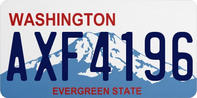 WA license plate AXF4196
