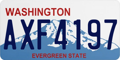 WA license plate AXF4197