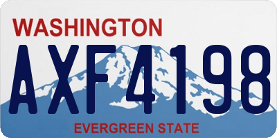WA license plate AXF4198